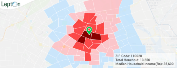 Income by Zipcode Legend